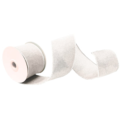 Faux Linen Ribbon 2.5" x 10yd - Cream | CRR