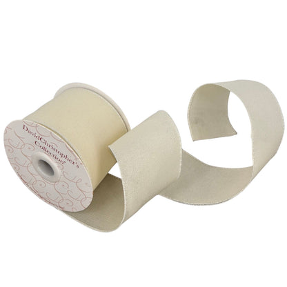 Faux Linen Ribbon 2.5" x 10yd - Cream | CRR