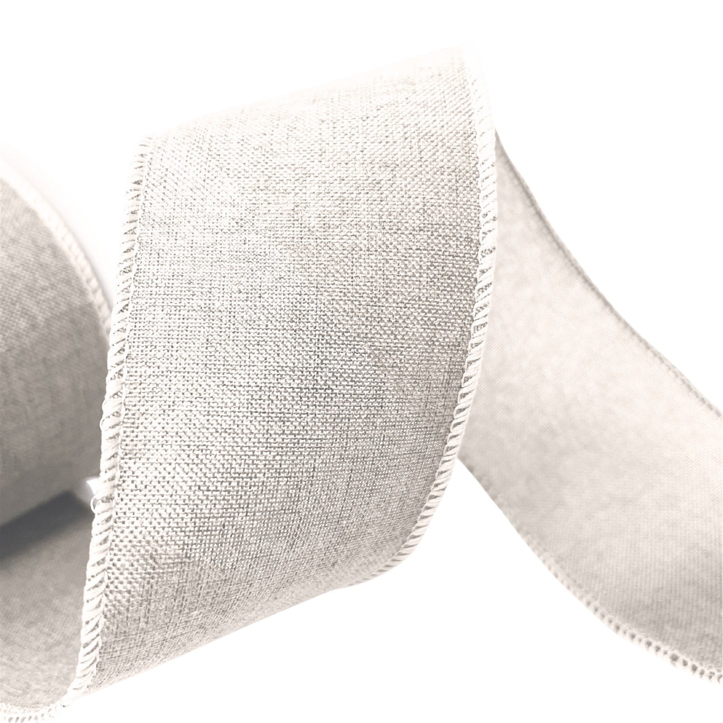 Faux Linen Ribbon 2.5" x 10yd - Cream | CRR