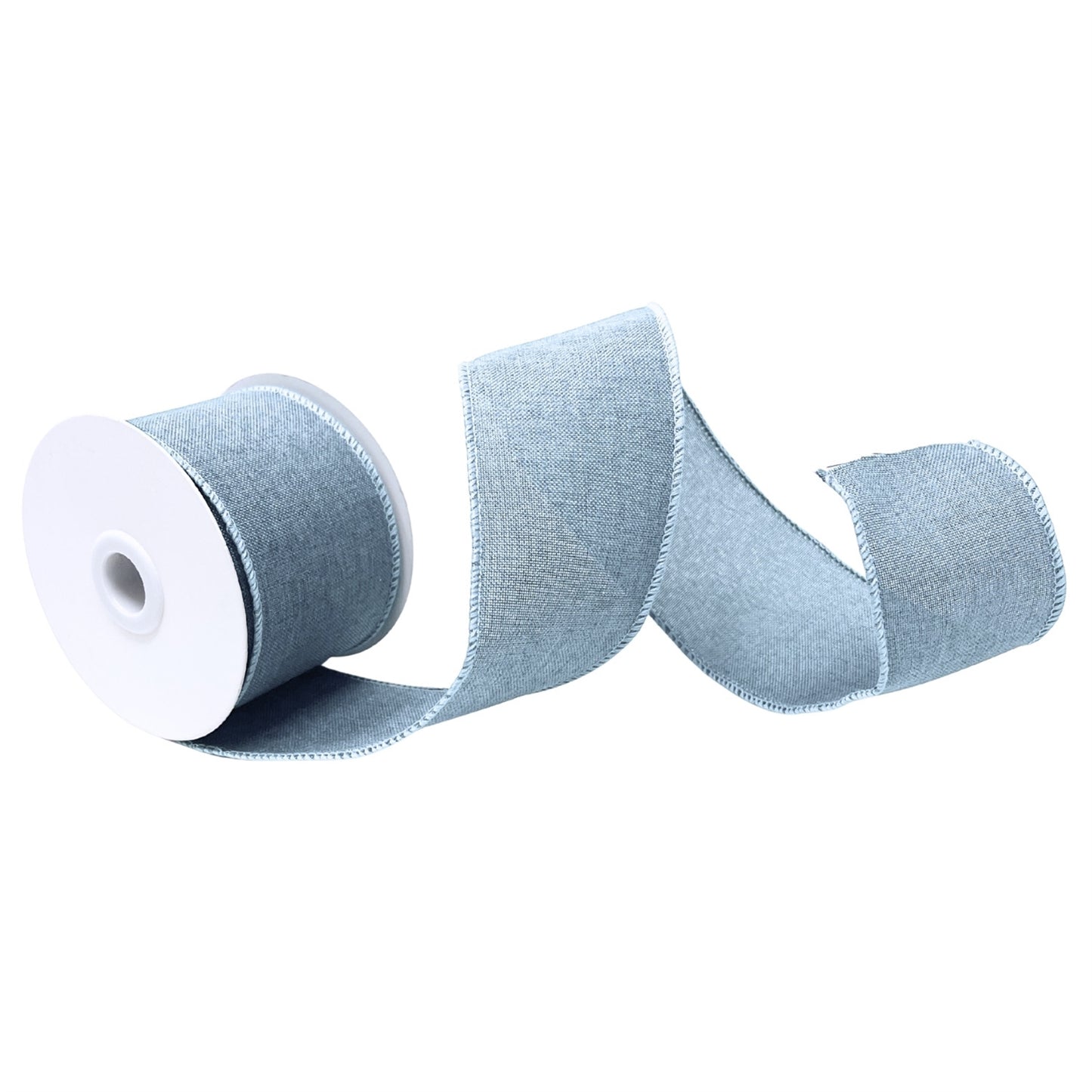 Faux Linen Ribbon 2.5" x 10yd - Light Blue | CRR