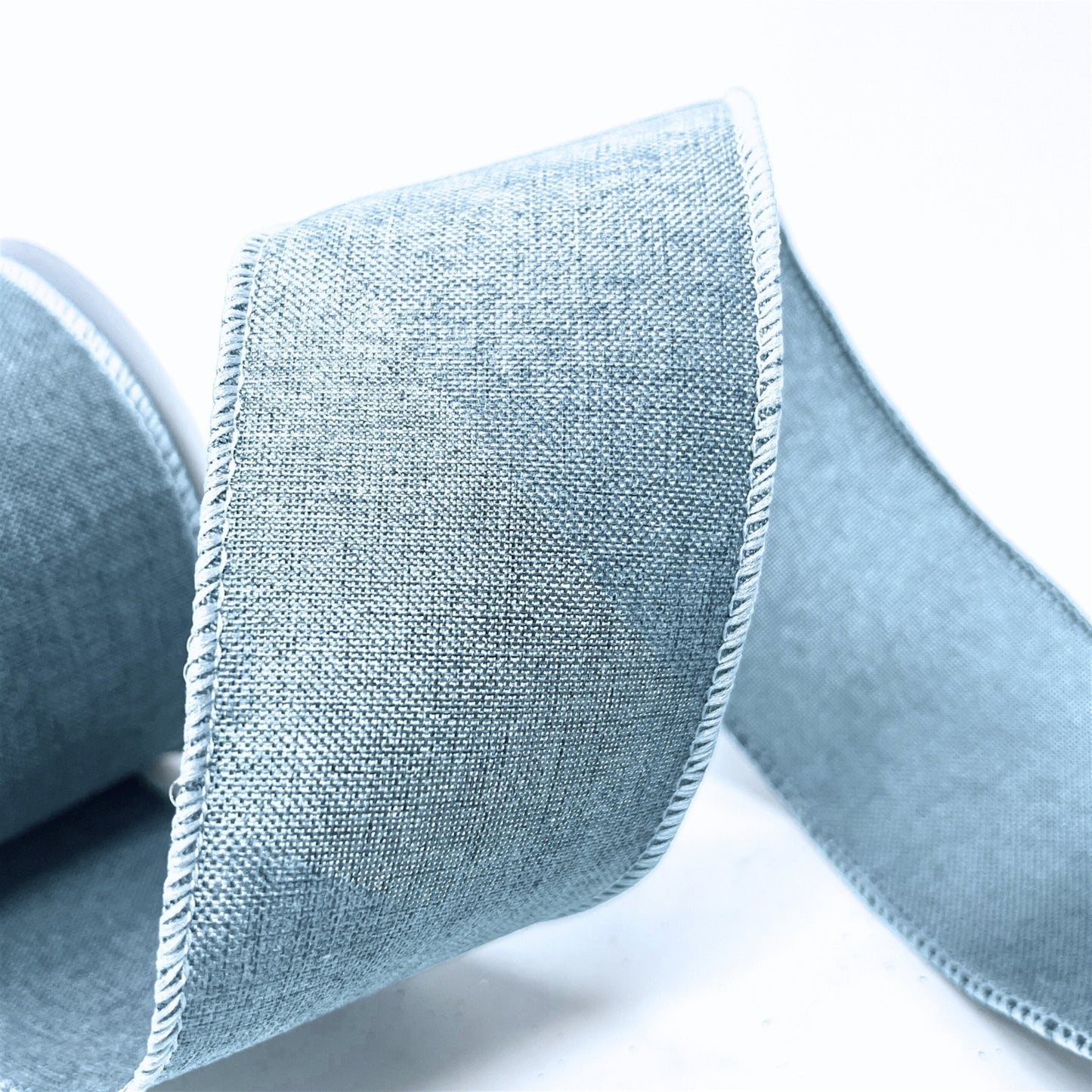 Faux Linen Ribbon 2.5" x 10yd - Light Blue | CRR