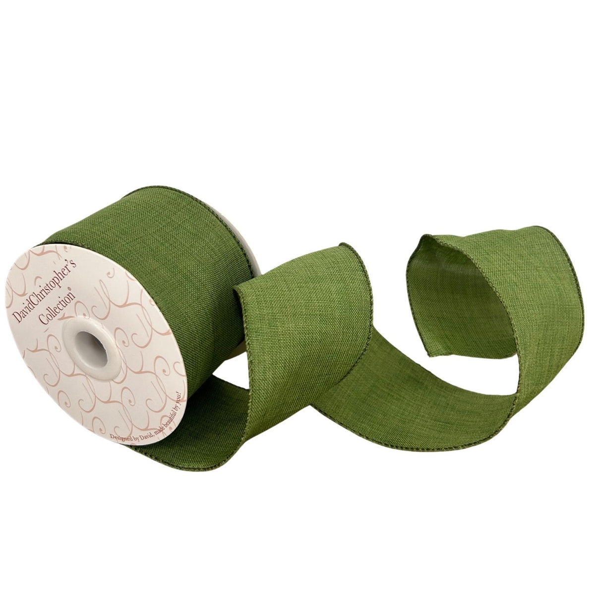 Faux Linen Ribbon 2.5" x 10yd - Light Green | CRR