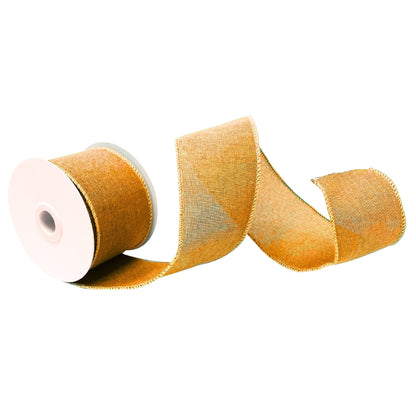 Faux Linen Ribbon 2.5" x 10yd - Light Orange | CRR