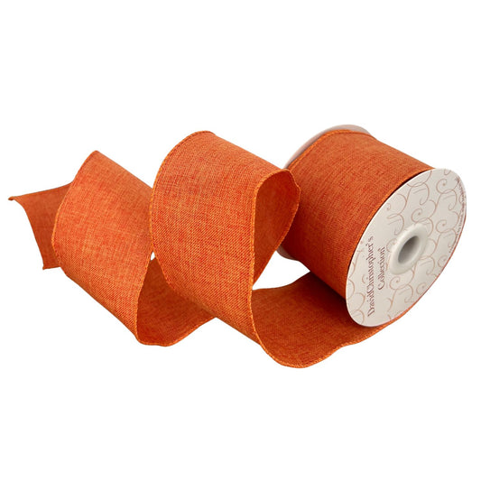 Faux Linen Ribbon 2.5" x 10yd - Light Orange | CRR