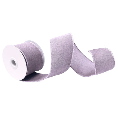 Faux Linen Ribbon 2.5" x 10yd - Lavender | CRR