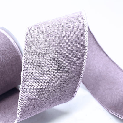 Faux Linen Ribbon 2.5" x 10yd - Lavender | CRR