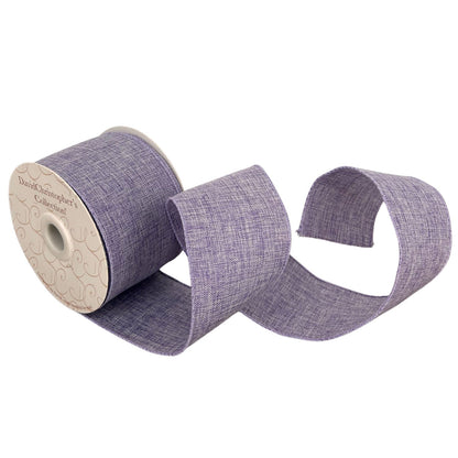 Faux Linen Ribbon 2.5" x 10yd - Lavender | CRR