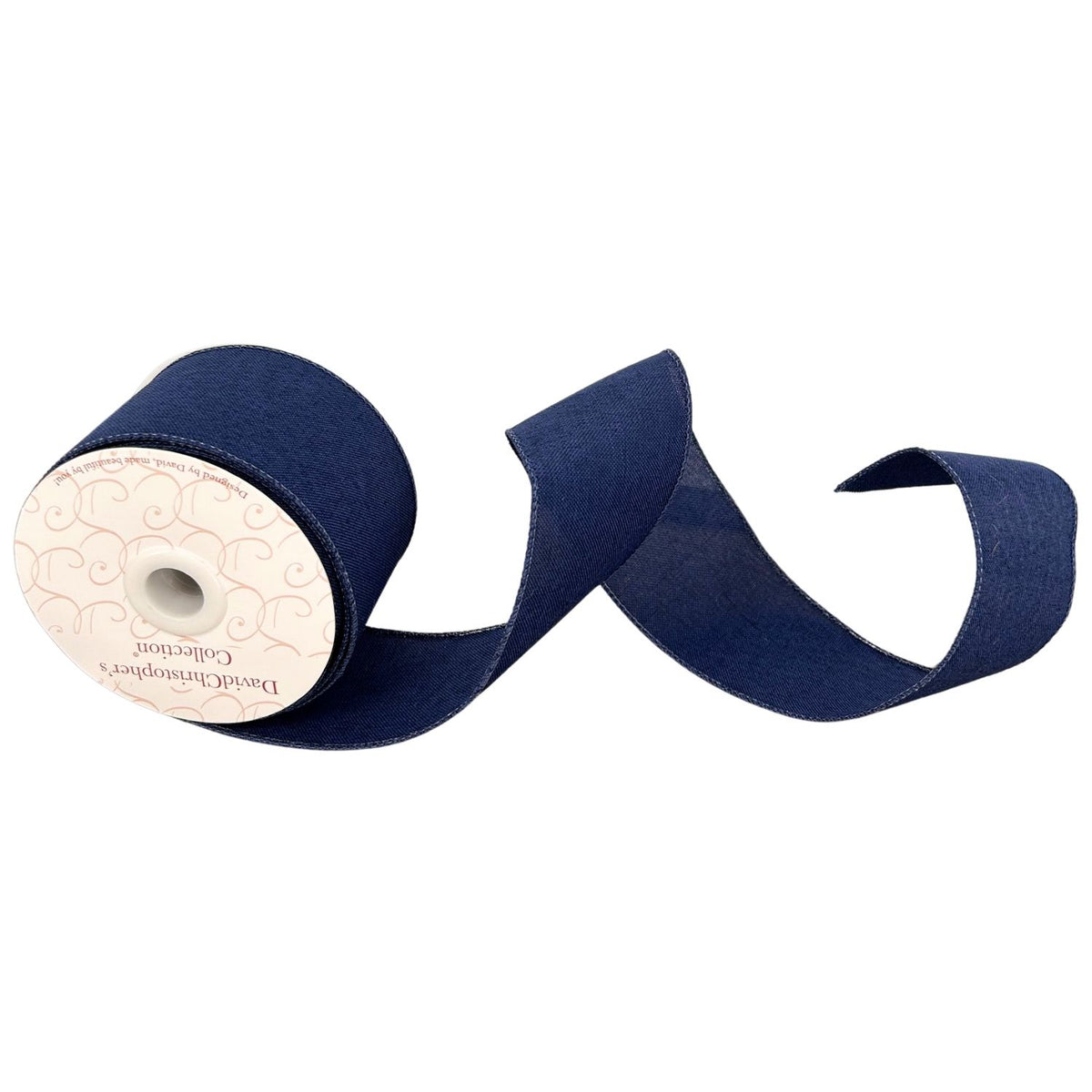 Faux Linen Ribbon 2.5" x 10yd - Navy | CRR