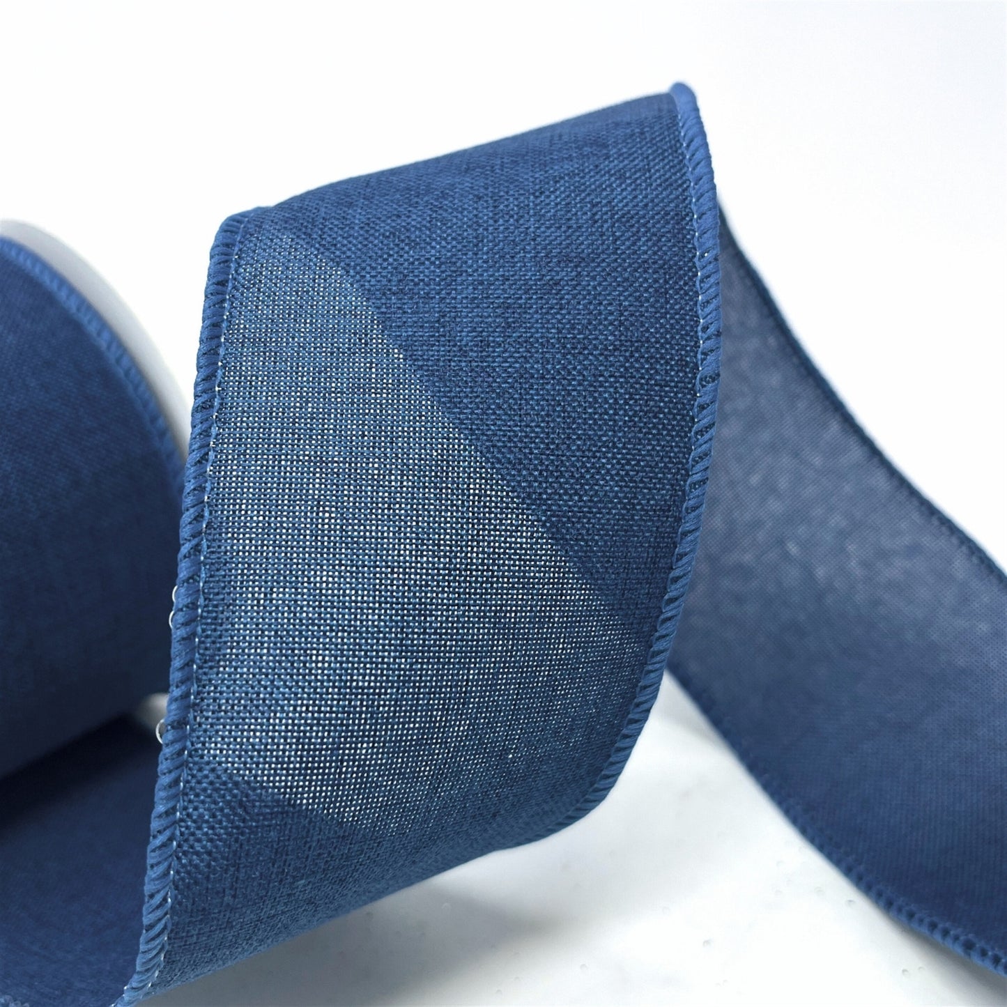 Faux Linen Ribbon 2.5" x 10yd - Navy | CRR