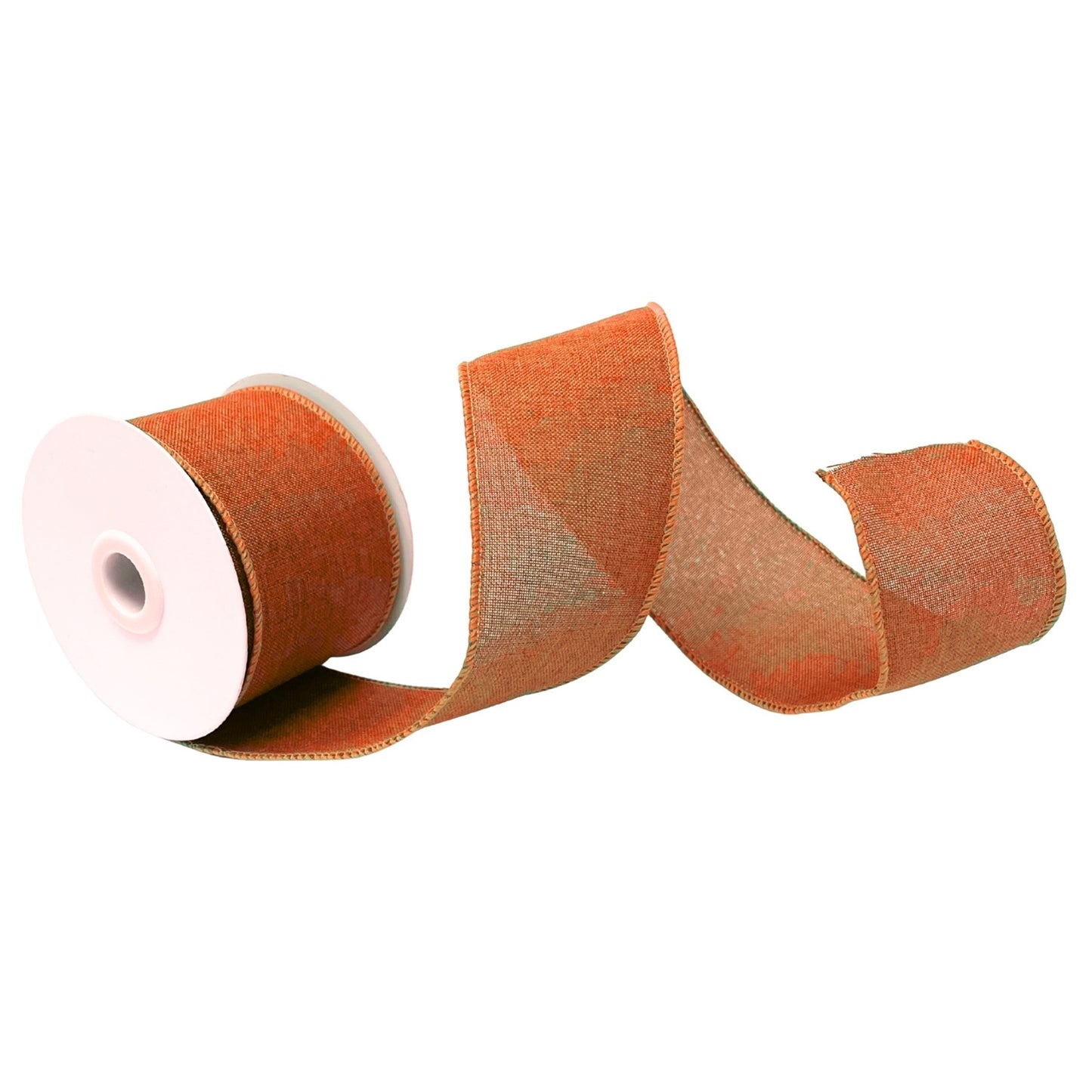 Faux Linen Ribbon 2.5" x 10yd - Orange | CRR