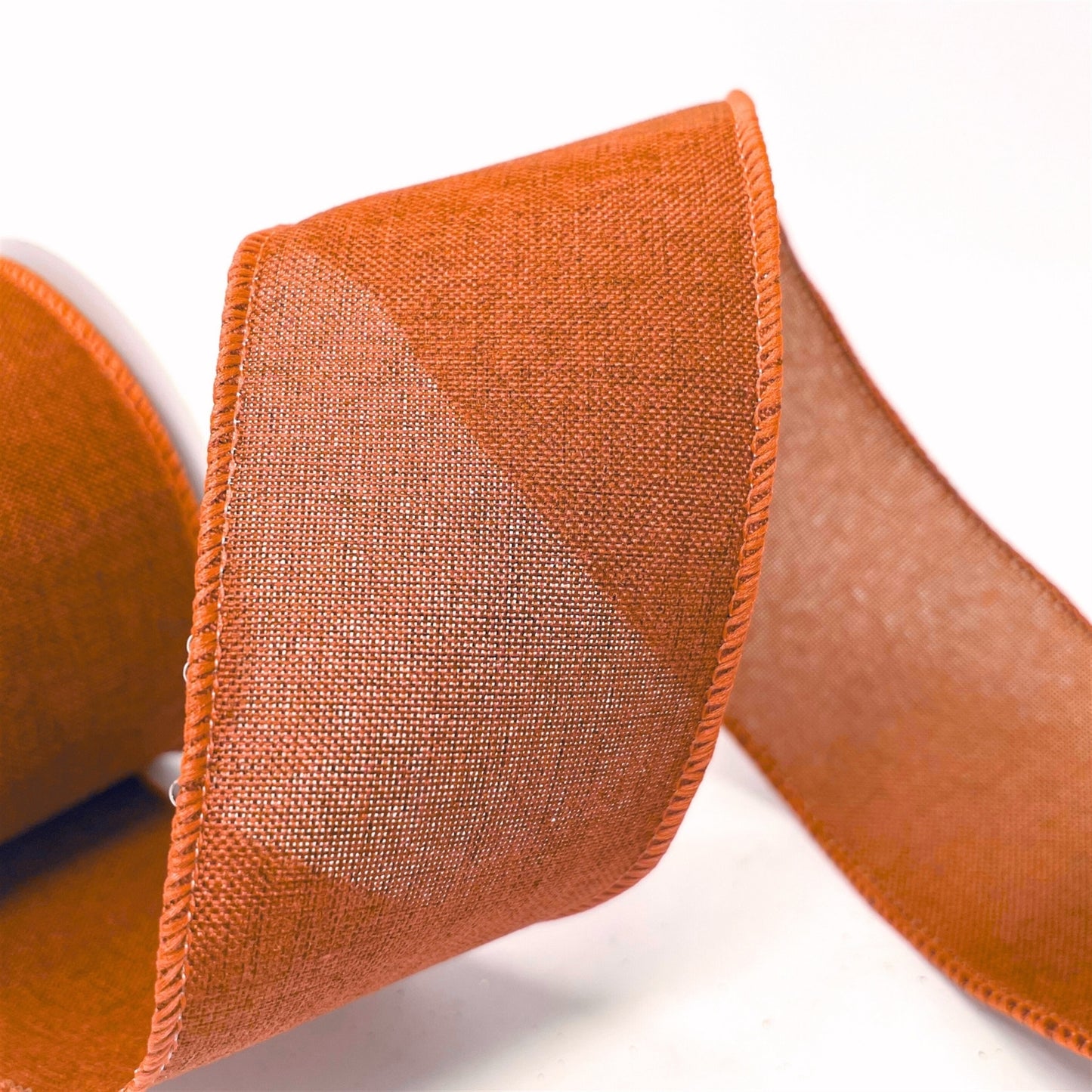 Faux Linen Ribbon 2.5" x 10yd - Orange | CRR