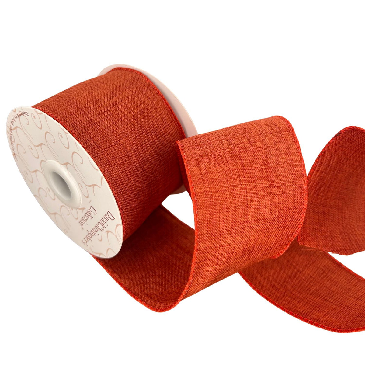 Faux Linen Ribbon 2.5" x 10yd - Orange | CRR