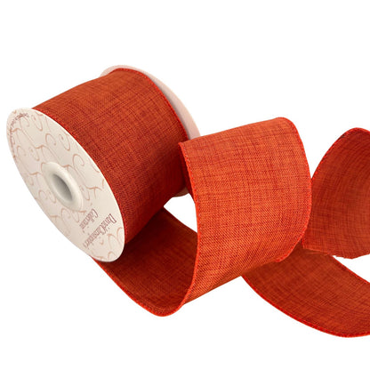 Faux Linen Ribbon 2.5" x 10yd - Orange | CRR