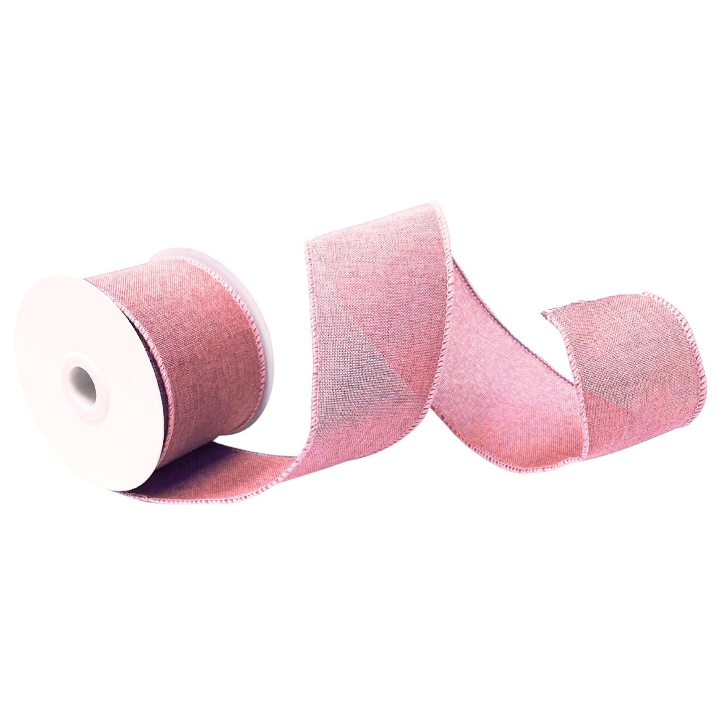 Faux Linen Ribbon 2.5" x 10yd - Pink | CRR