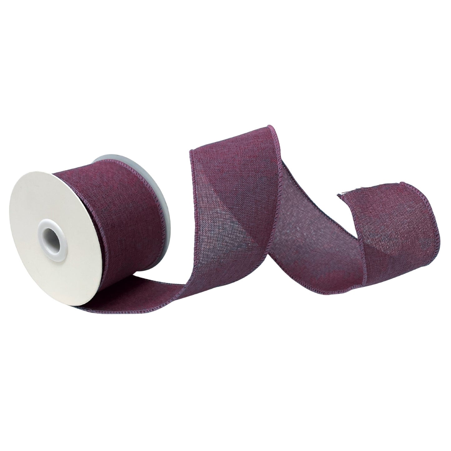 Faux Linen Ribbon 2.5" x 10yd - Plum | CRR