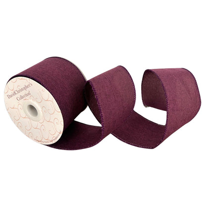 Faux Linen Ribbon 2.5" x 10yd - Plum | CRR