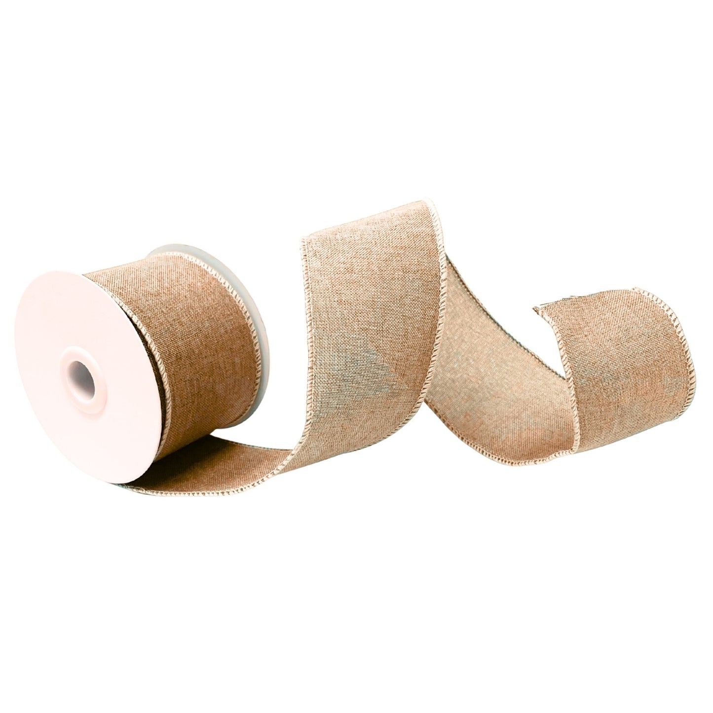 Faux Linen Ribbon 2.5" x 10yd - Tan | CRR