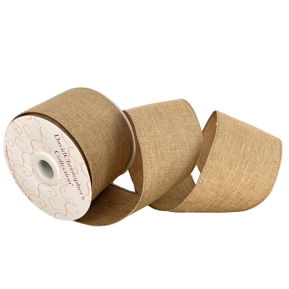 Faux Linen Ribbon 2.5" x 10yd - Tan | CRR