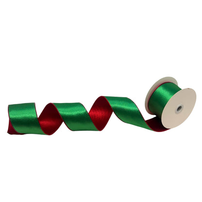 Red/Green Reversible Satin Ribbon 2.5" x 10yd | CRR