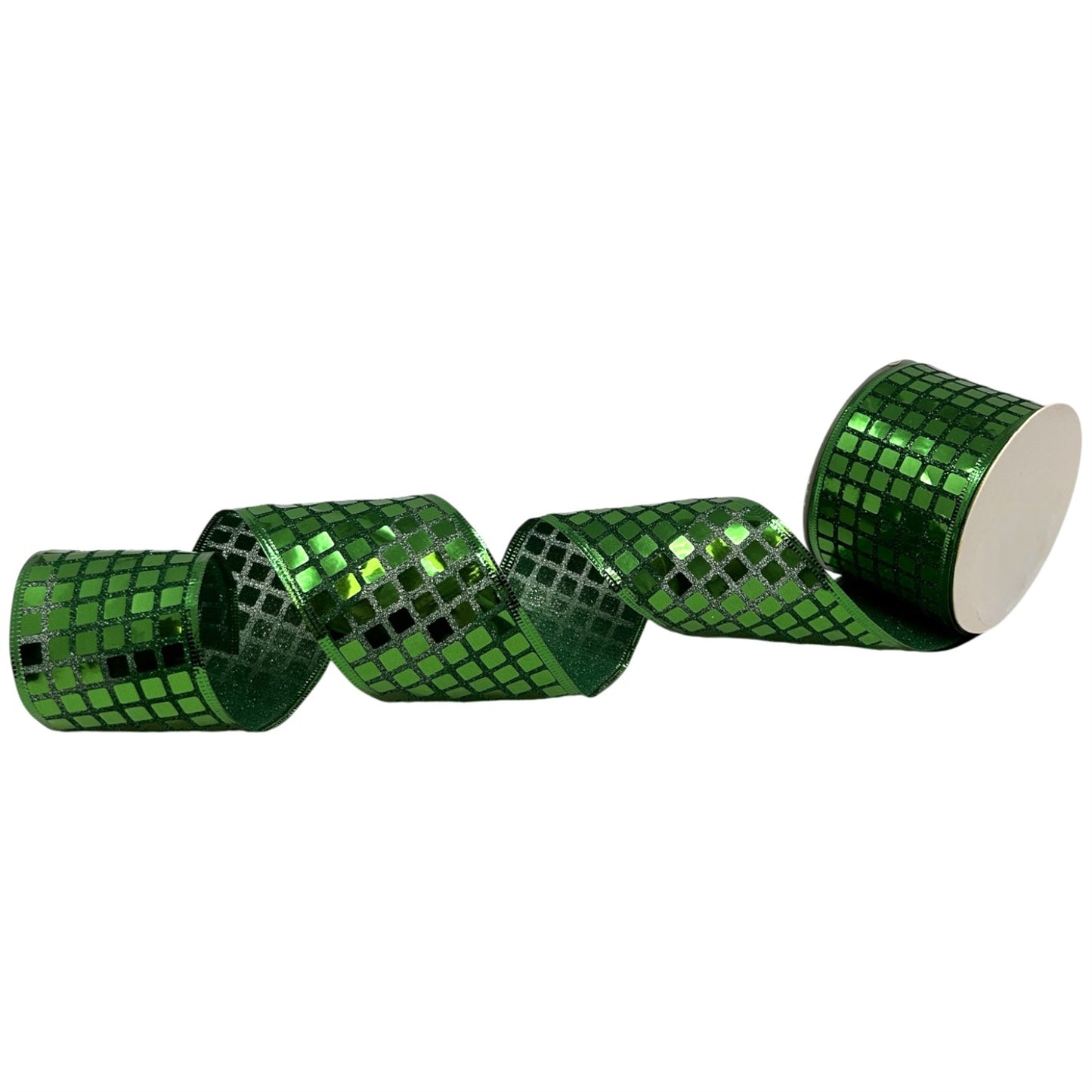 Metallic Block Ribbon 2.5 x 10yd Emerald Green | CRR