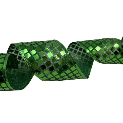 Metallic Block Ribbon 2.5 x 10yd Emerald Green | CRR