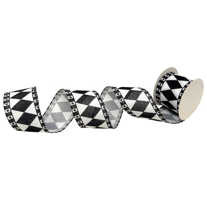 Drum Pattern Print on White Ribbon 2.5" x 10yd | CRR