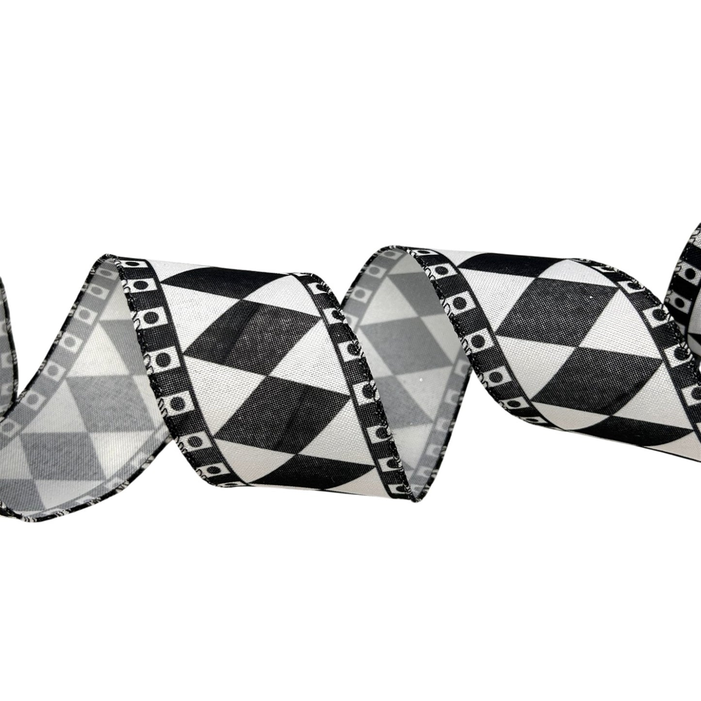 Drum Pattern Print on White Ribbon 2.5" x 10yd | CRR