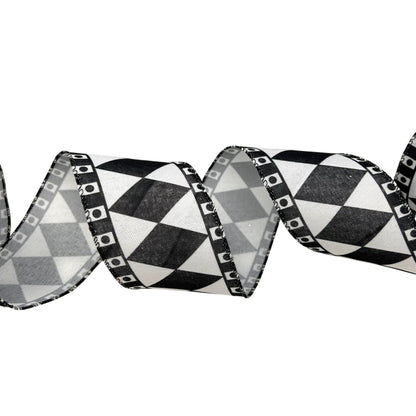 Drum Pattern Print on White Ribbon 2.5" x 10yd | CRR