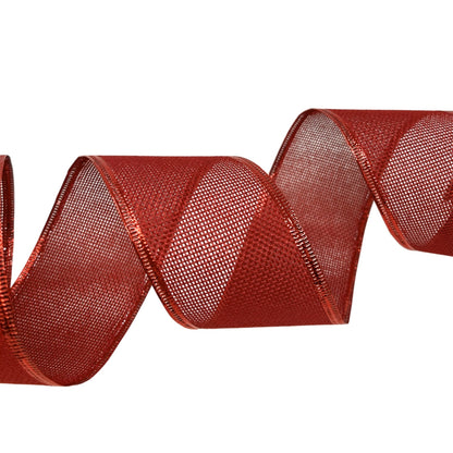 Open Weave Ribbon w/ Foil Edge 2.5" x 10yd - Red | CRR