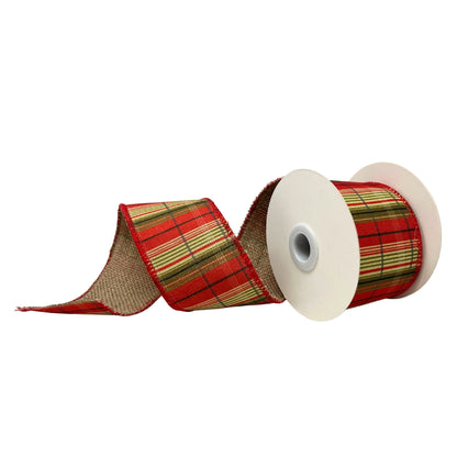 Farmers Plaid Ribbon w/ Burlap Back 2.5" x10yd | CRR