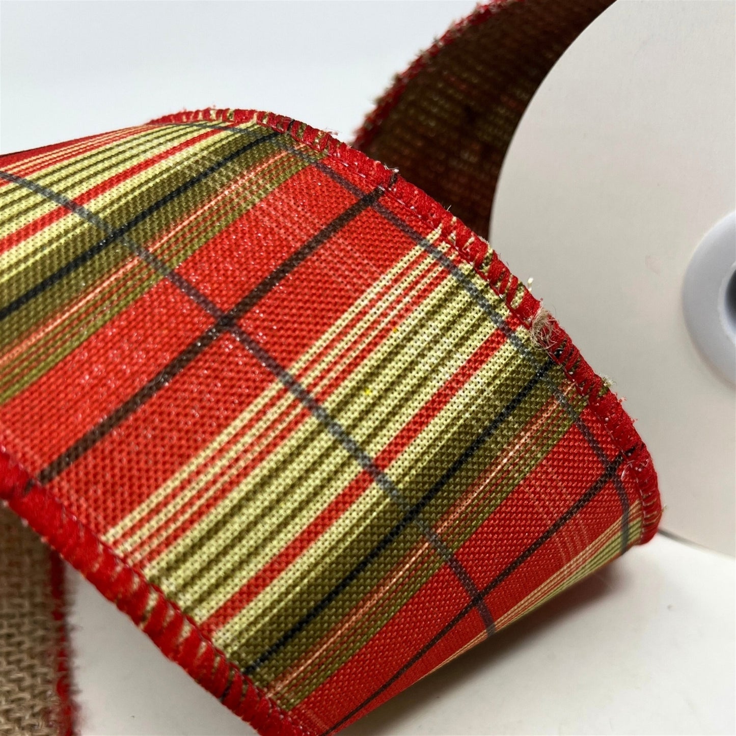 Farmers Plaid Ribbon w/ Burlap Back 2.5" x10yd | CRR