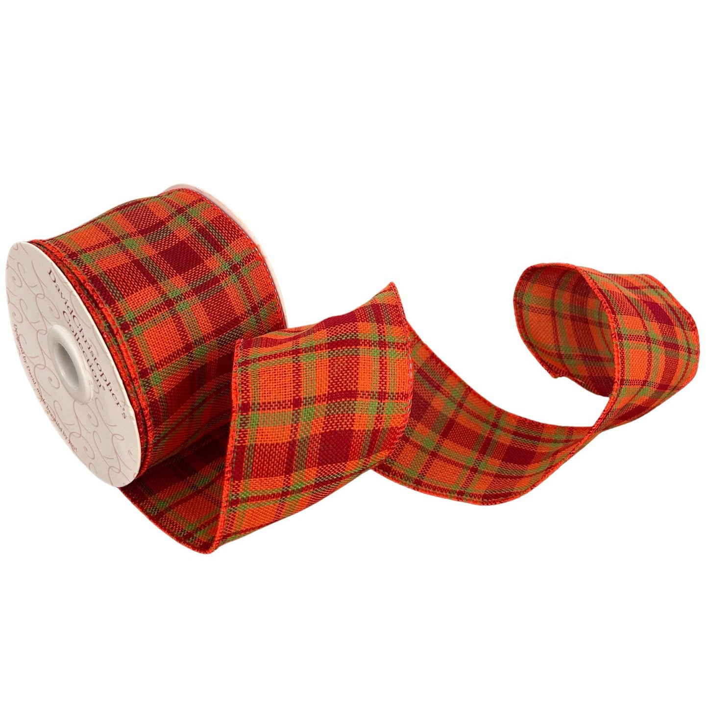 Orange Plaid Ribbon 2.5" x 10yd | CRR