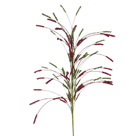 Glitter Cattail Spray 32” - Red/Apple |KS