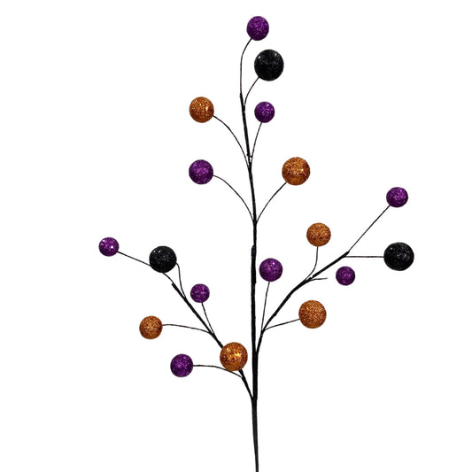 Whimsical Glitter Ball Spray 33" - Black/Purple/Orange | KS