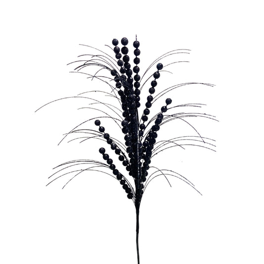 Glittery Grass Ball Spray 26" - Black | KS