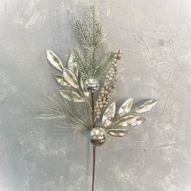 Metallic Bay Leaf / Pine / Ball Spray 22.75