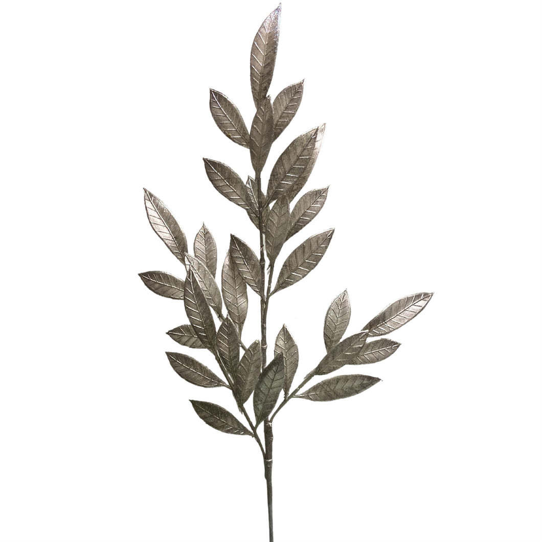 Metallic Iridescent Bay Leaf Spray 29.5