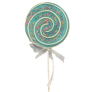 Sparkle Candy Swirl Disc W/Bow Lollipop 19.29” | KS