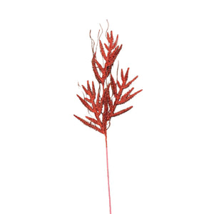 Glittered Norfolk Pine Spray 32" - Red | KS
