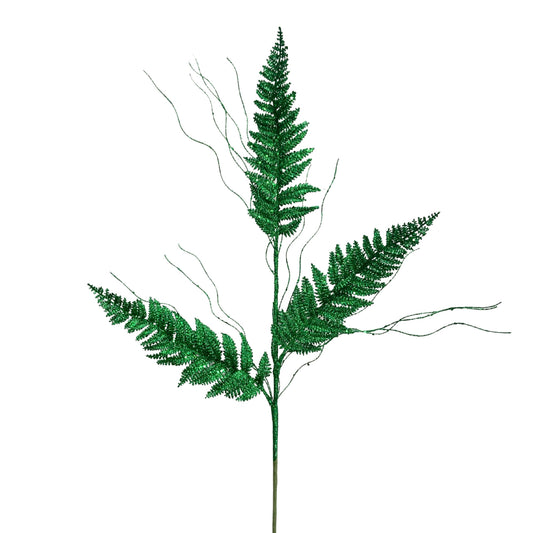 Glittered River Fern Spray 33" - Emerald | KS