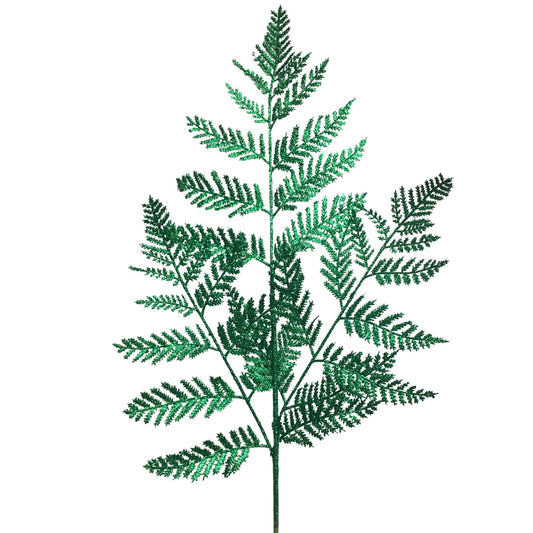 Glitter Forest Fern Spray 34" - Dark Green | KS