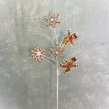 Gingerbread Man Snowflake Spray 31" | KS