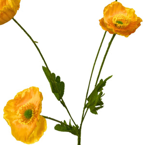 Flowering Fields Mini Poppy Spray - Dk. Yellow - 23.5” |YSE