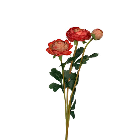 Caressed Sunrise Triple Peony Spray - Red - 23” | YANTI