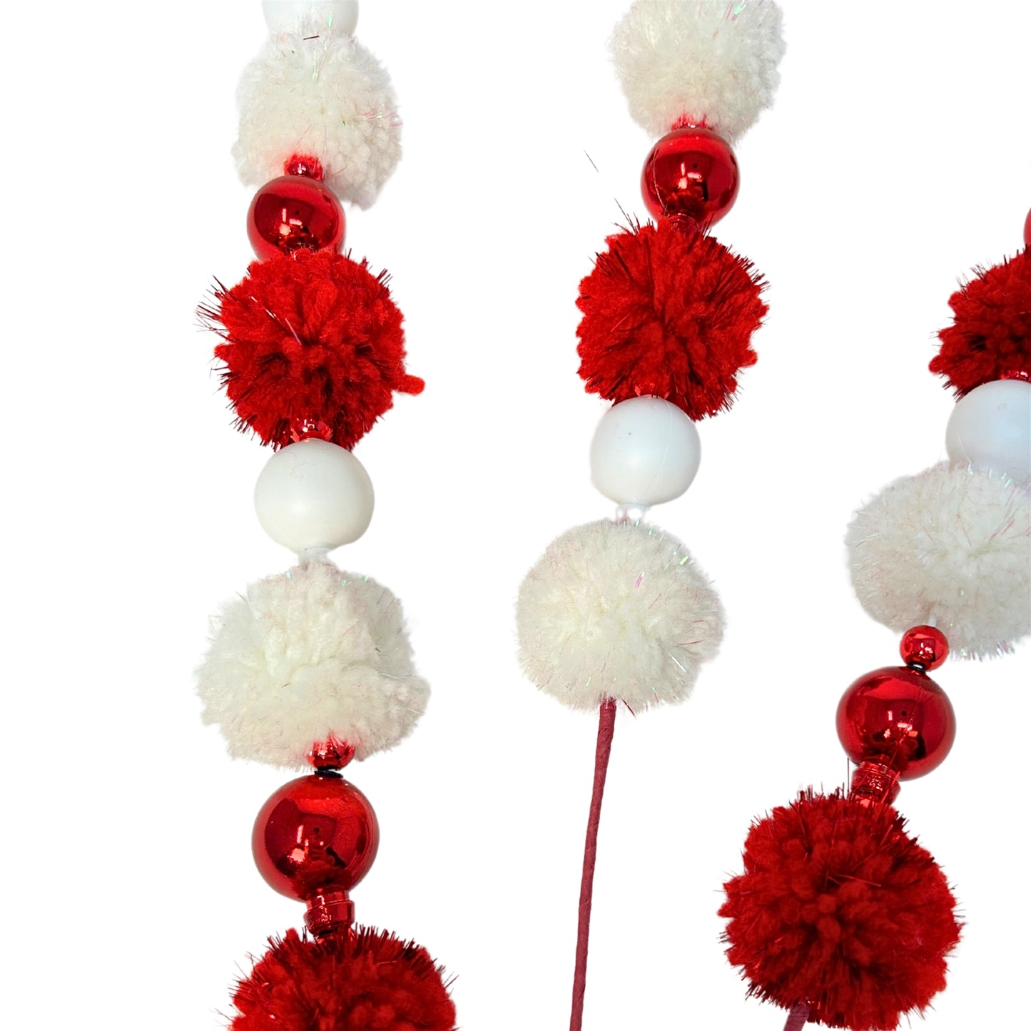 Pom Pom VP Ball Spray x 3 Red/White 28" |KS
