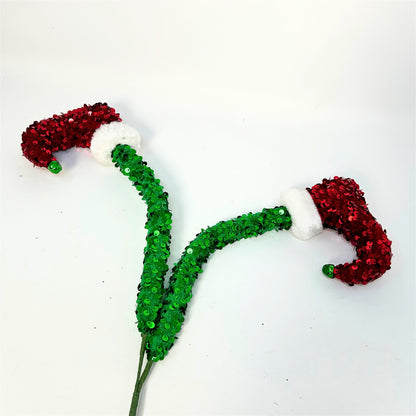 Sequined Fabric Elf Leg Spray 24" | KS