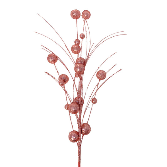 Mixed Size Glittered Ball Spray - Pink 27" | KS