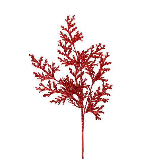 Glitter Lycopodium Spray - Red 28.5” |KS