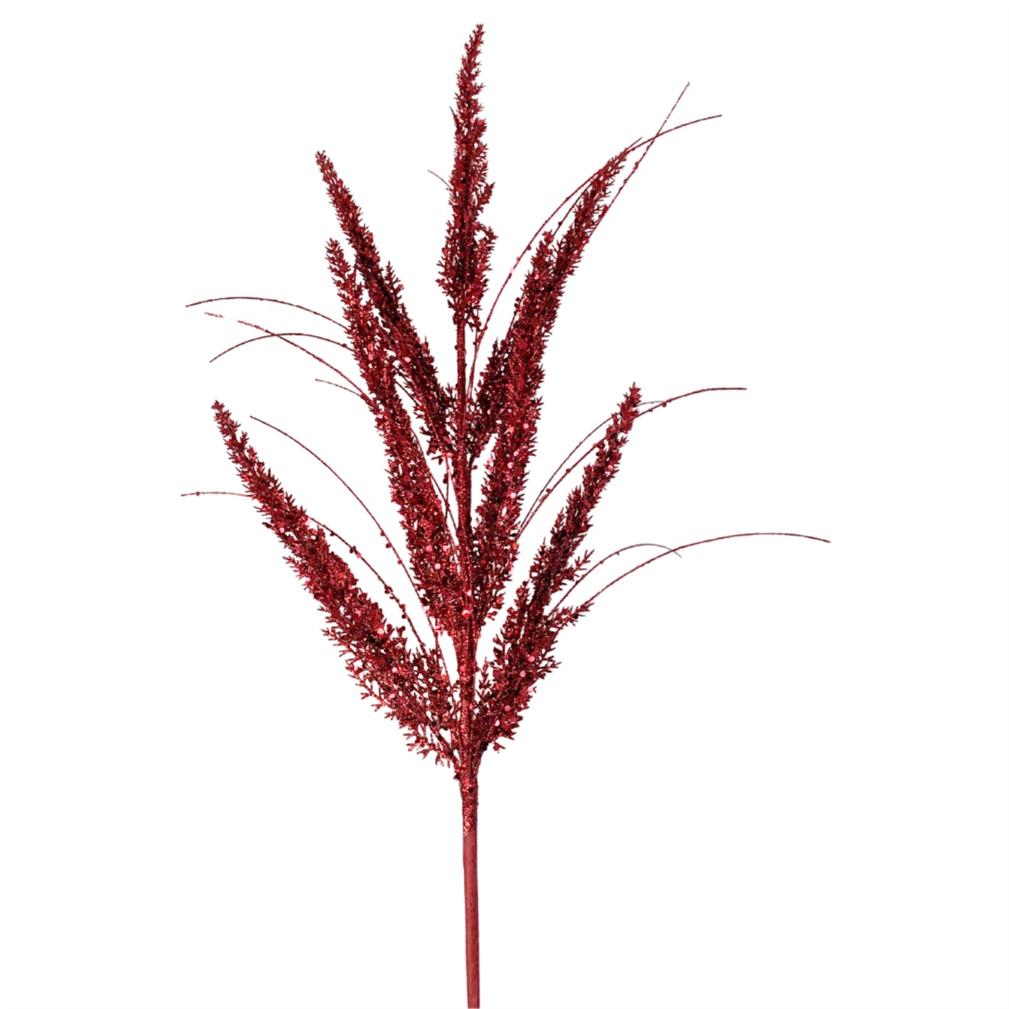 Glitz and Glam Glitter Cattail Spray - Red 29” |KS