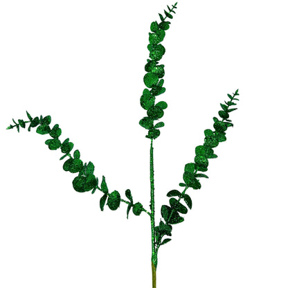 Glamorous Glittered Eucalyptus Spray - Emerald 29" |KS
